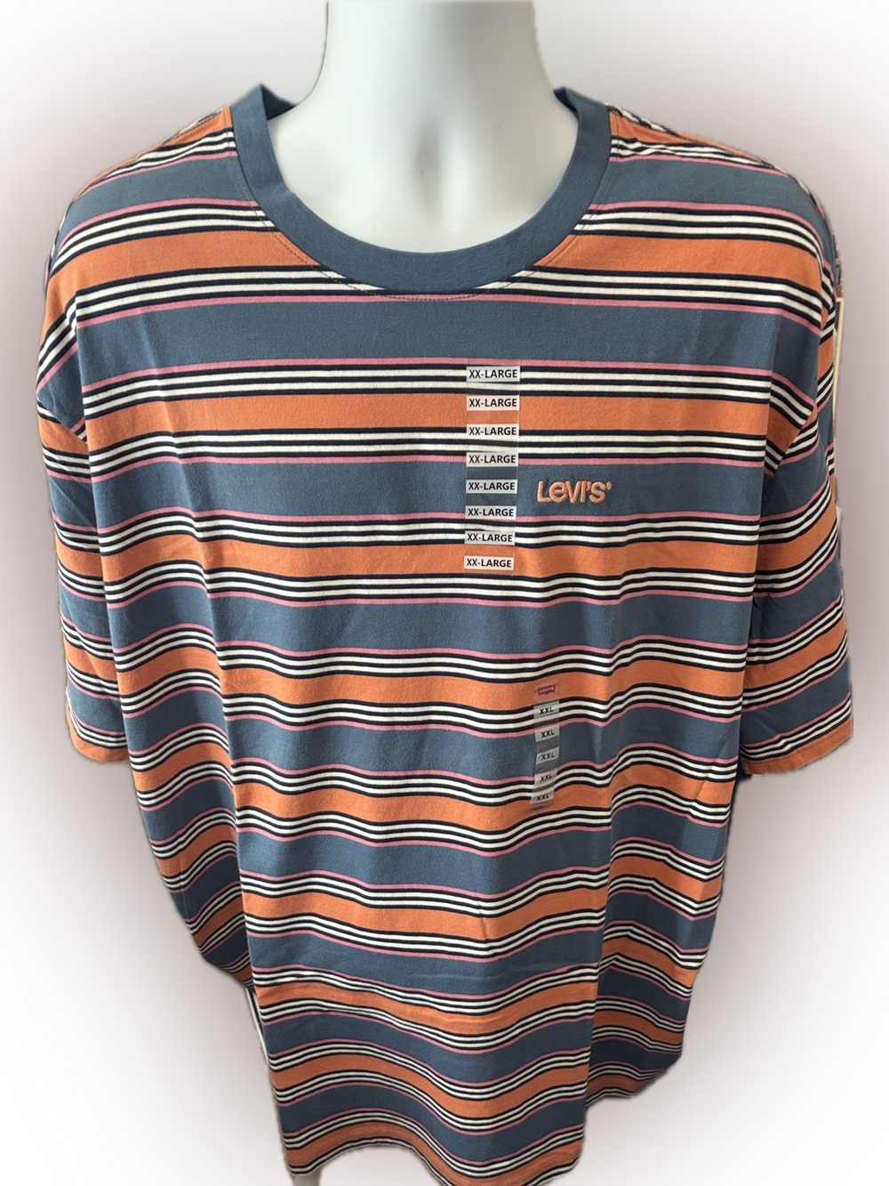 Levi’s XXL Oversized Striped Embroidered Logo T-Shirt NWOT